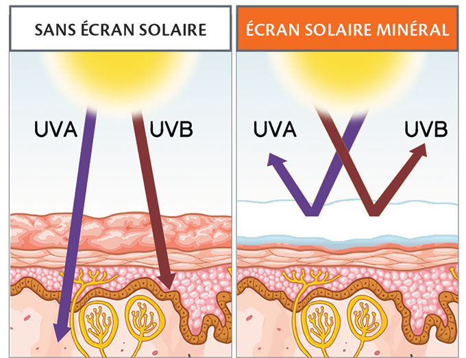 Protection avec écran solaire minéral